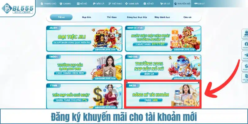 Đăng ký khuyến mãi cho tài khoản mới