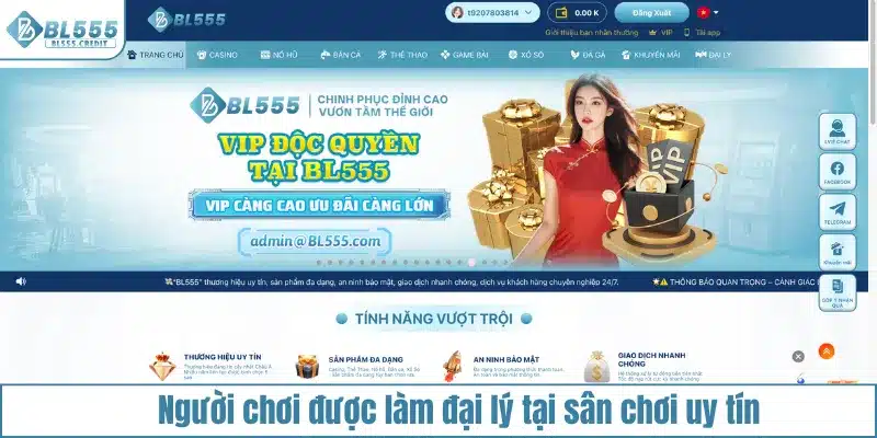 Người chơi được làm đại lý tại sân chơi uy tín